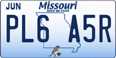 MO license plate PL6A5R