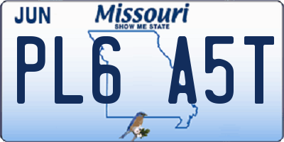 MO license plate PL6A5T