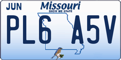 MO license plate PL6A5V