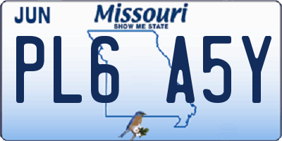 MO license plate PL6A5Y