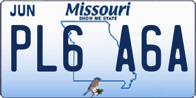MO license plate PL6A6A