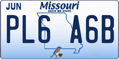 MO license plate PL6A6B