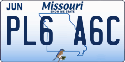 MO license plate PL6A6C