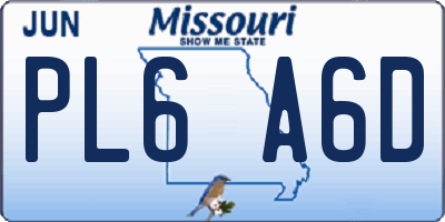 MO license plate PL6A6D