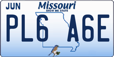 MO license plate PL6A6E