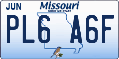 MO license plate PL6A6F