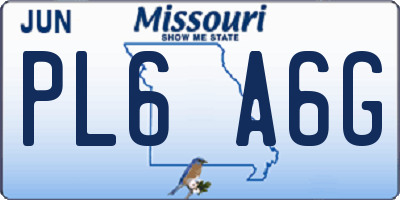 MO license plate PL6A6G