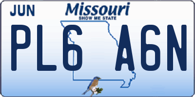 MO license plate PL6A6N
