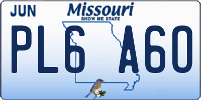 MO license plate PL6A6O
