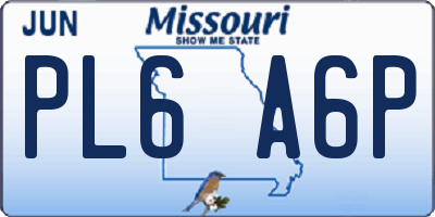MO license plate PL6A6P