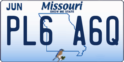 MO license plate PL6A6Q