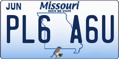 MO license plate PL6A6U