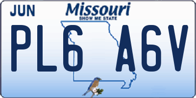 MO license plate PL6A6V