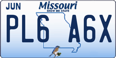 MO license plate PL6A6X