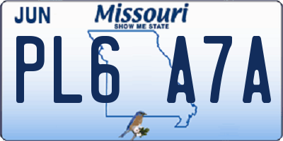 MO license plate PL6A7A