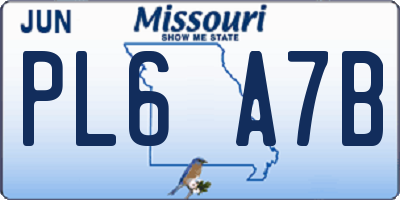 MO license plate PL6A7B
