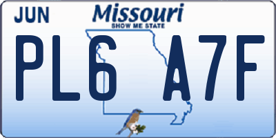 MO license plate PL6A7F