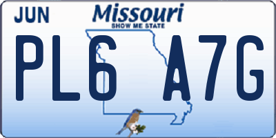MO license plate PL6A7G