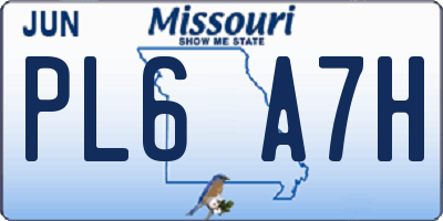 MO license plate PL6A7H