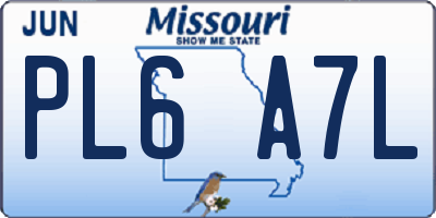 MO license plate PL6A7L