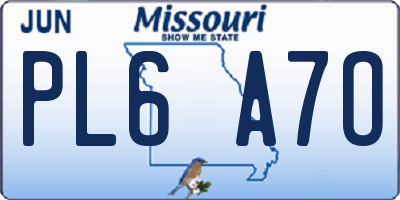 MO license plate PL6A7O