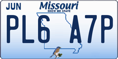 MO license plate PL6A7P