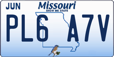 MO license plate PL6A7V