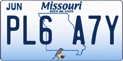 MO license plate PL6A7Y