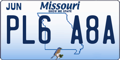 MO license plate PL6A8A