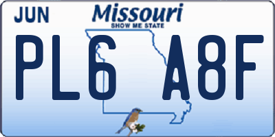 MO license plate PL6A8F