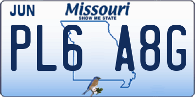 MO license plate PL6A8G