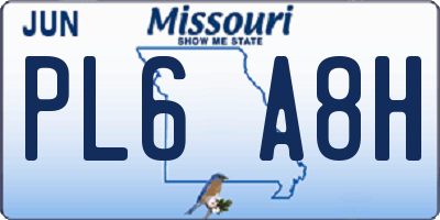 MO license plate PL6A8H