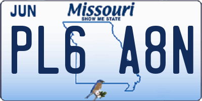 MO license plate PL6A8N