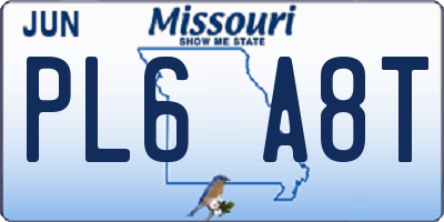 MO license plate PL6A8T