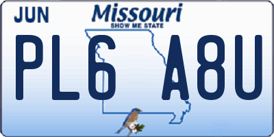 MO license plate PL6A8U