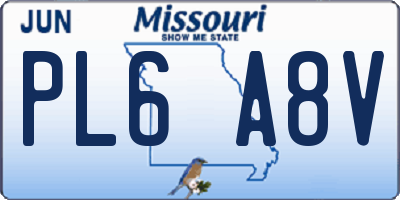 MO license plate PL6A8V