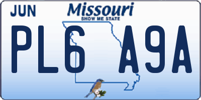 MO license plate PL6A9A