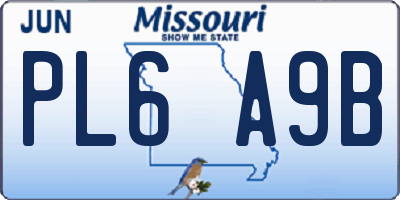 MO license plate PL6A9B