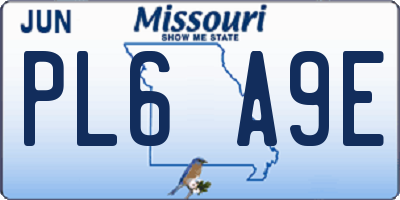 MO license plate PL6A9E