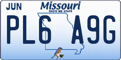MO license plate PL6A9G