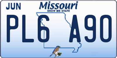 MO license plate PL6A9O