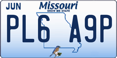 MO license plate PL6A9P