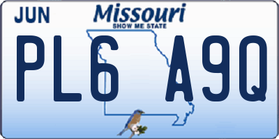 MO license plate PL6A9Q