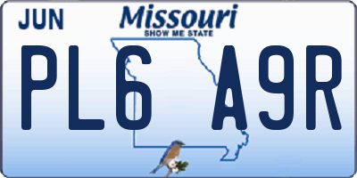 MO license plate PL6A9R