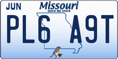 MO license plate PL6A9T