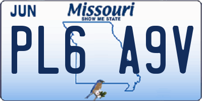 MO license plate PL6A9V