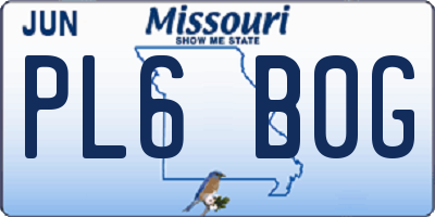 MO license plate PL6B0G