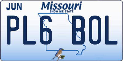 MO license plate PL6B0L