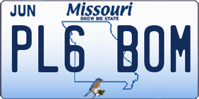MO license plate PL6B0M