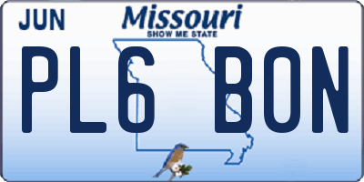 MO license plate PL6B0N
